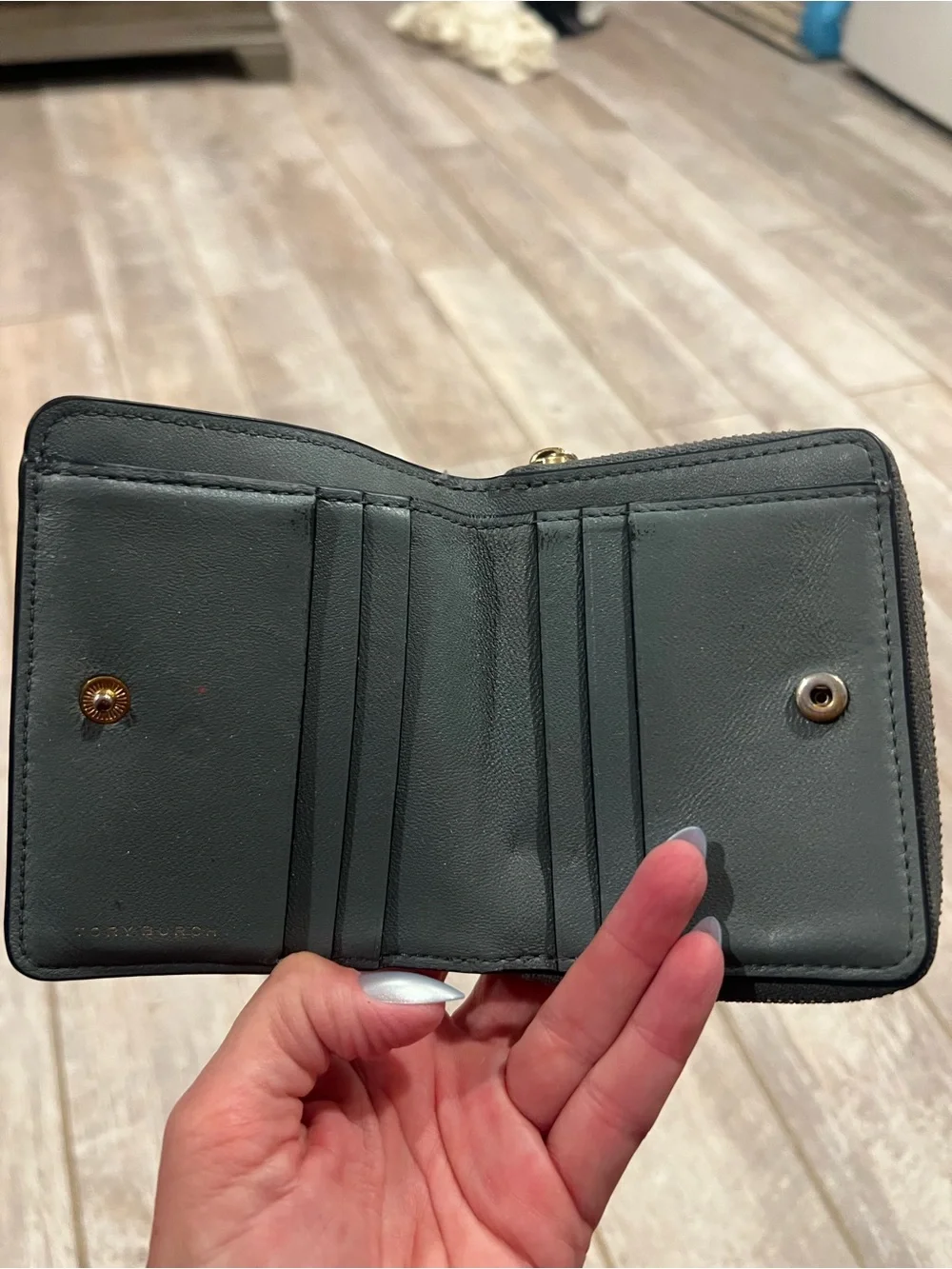 Tory Burch Kira Chevron dark grey Bi-Fold Wallet